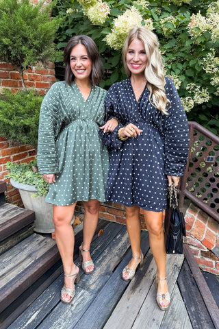Ready For Anything Dot Dress in Black