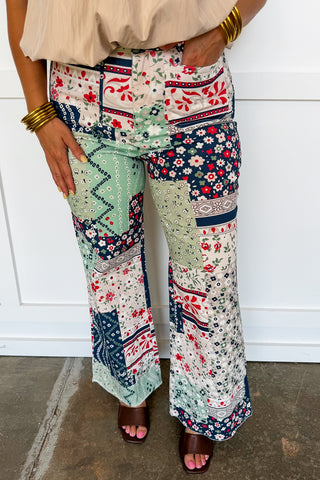 The Maggie Patchwork Wide Leg Pants