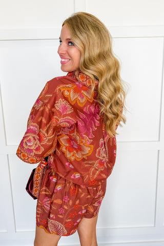 Autumn Muse Floral Skort Set