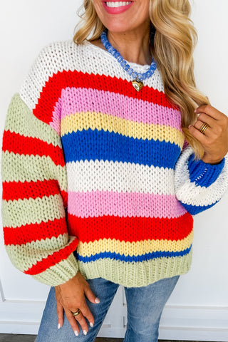 Better in Color Stripe Chunky Knit Sweater