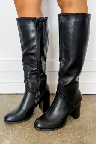 City Street Tall Boot in Black Leather