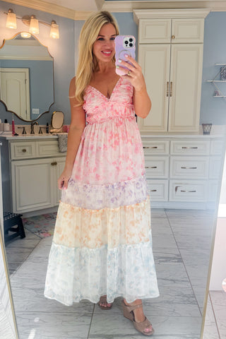 Pastel Paradise Tiered Maxi Dress