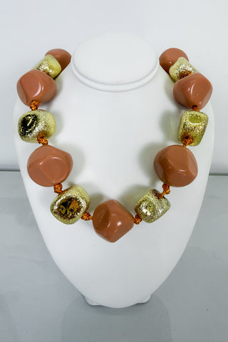 Nell Beaded Necklace in Terracotta