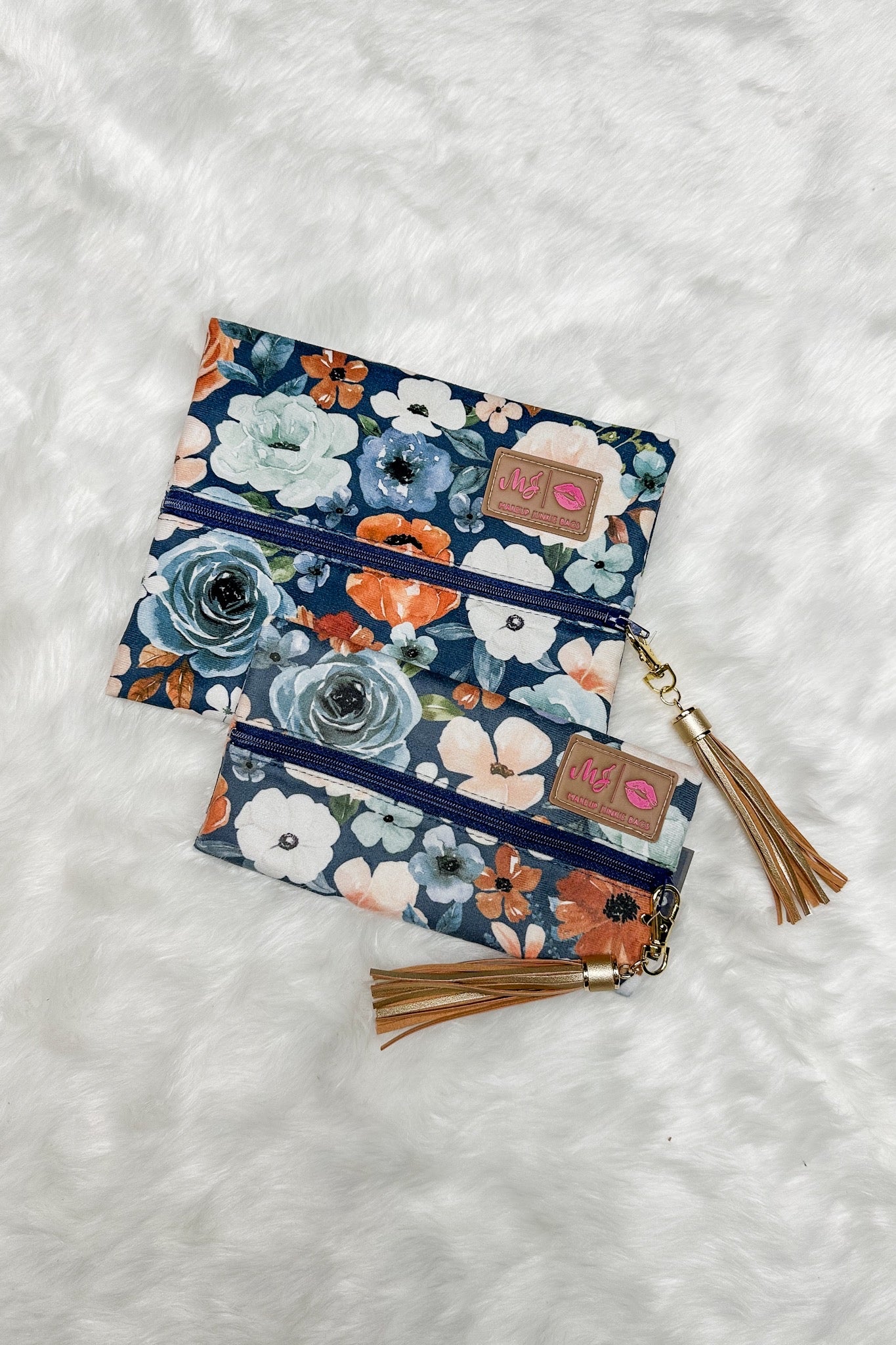 Blue Garden Makeup Junkie Bag