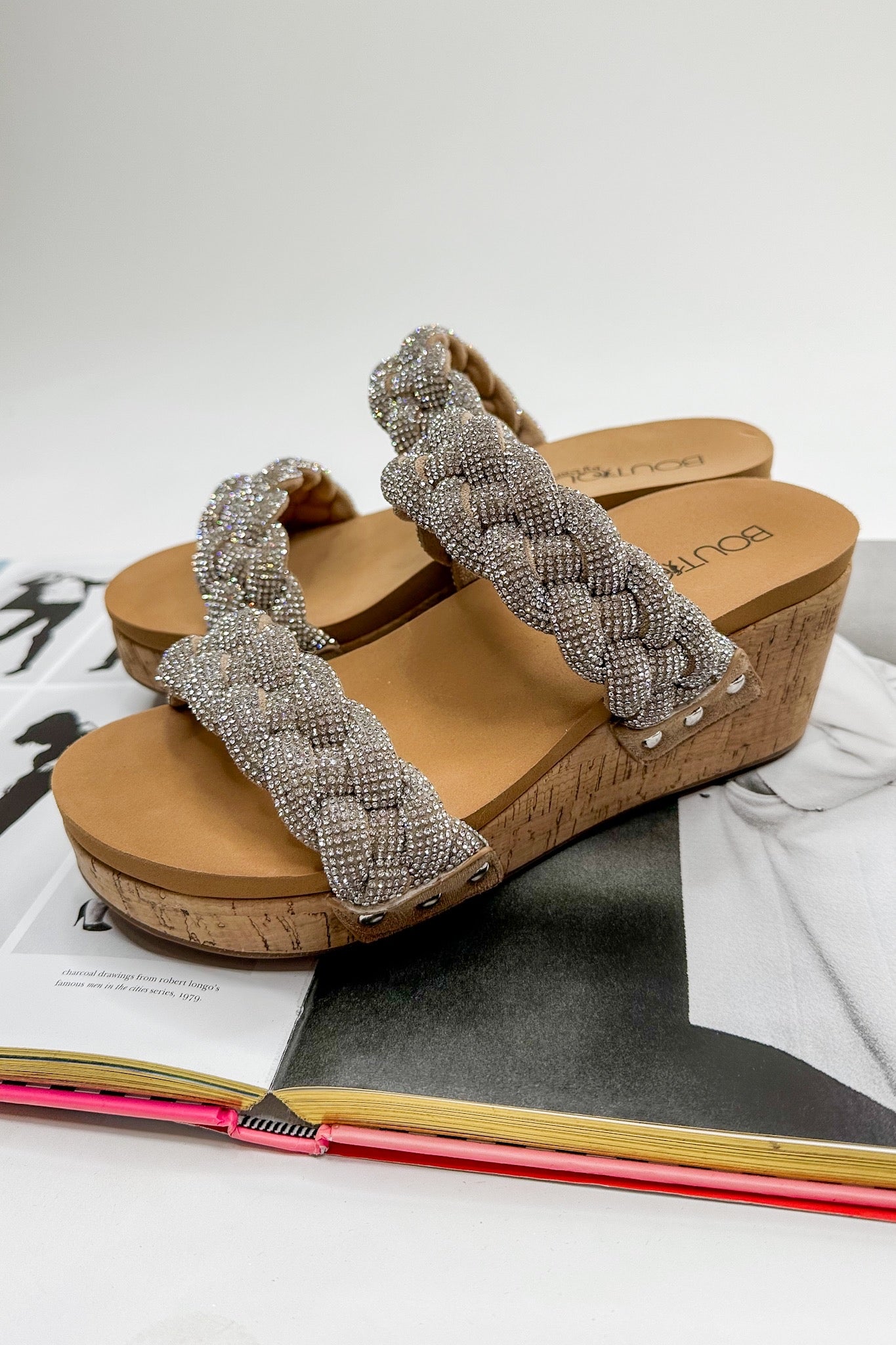 The Mystique Braided Clear Rhinestone Wedges by Corkys