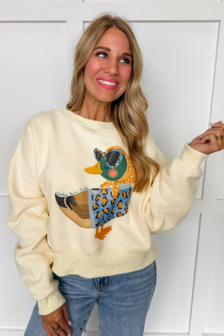 Poppy & Pine Darling, You're Ducky Cropped Sweatshirt
