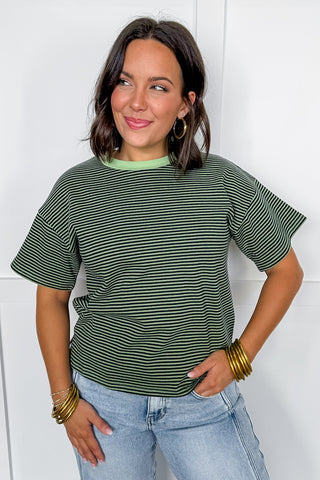 The Daily Striped Emerald Tee
