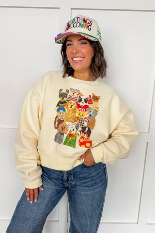 Poppy & Pine Paws & Touchdowns Cropped Sweatshirt