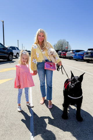 Oopsie Daisy Tie Front Crochet Cardigan in Yellow