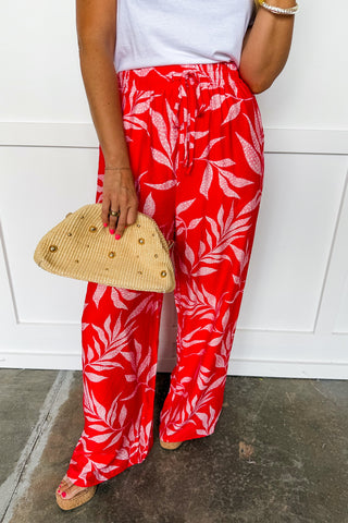 The Vacation Mode Pants in Red