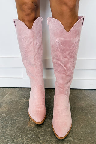 The Wilder Tall Heeled Boot in Light Pink