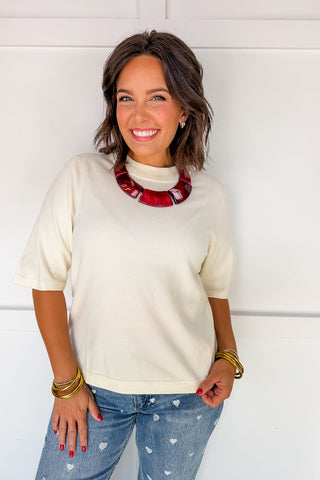 Wear It Everywhere Round Neck Top in Ivory