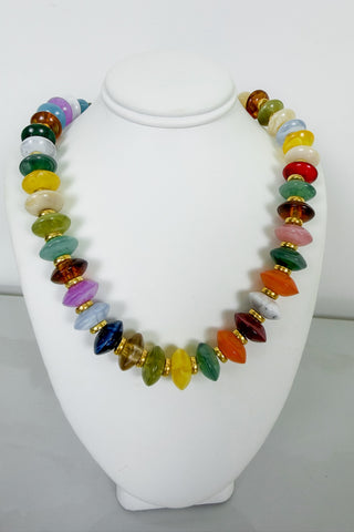 Maren Beaded Necklace in Ivory