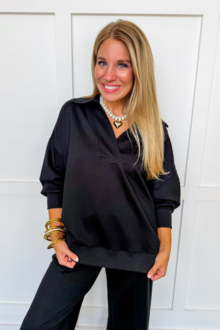 The Haven Relaxed Pullover in Black