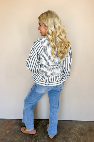 City Stripes Black & White Top