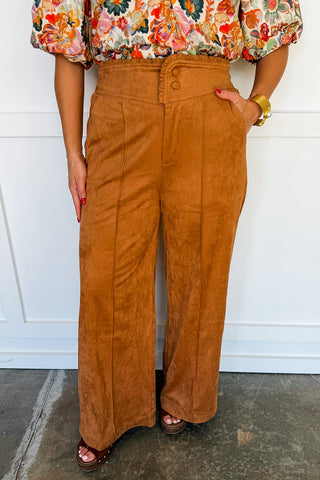 Suede Dreams Wide-leg Trouser Pants