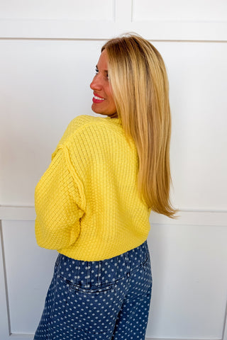 Keep It Cozy Knit Cardigan in Butter Yellow
