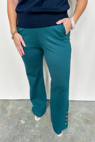 Dear Scarlett Gala Hunter Green Straight Leg Pant