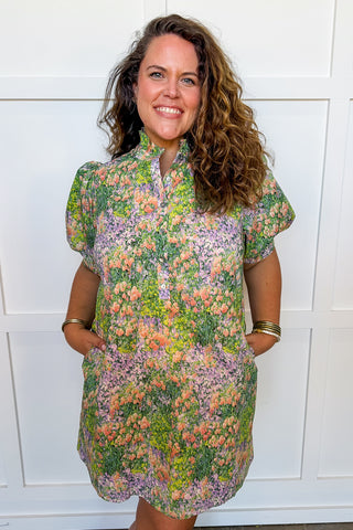 **PLUS ONLY** The Amelia Dress in Peach Monet