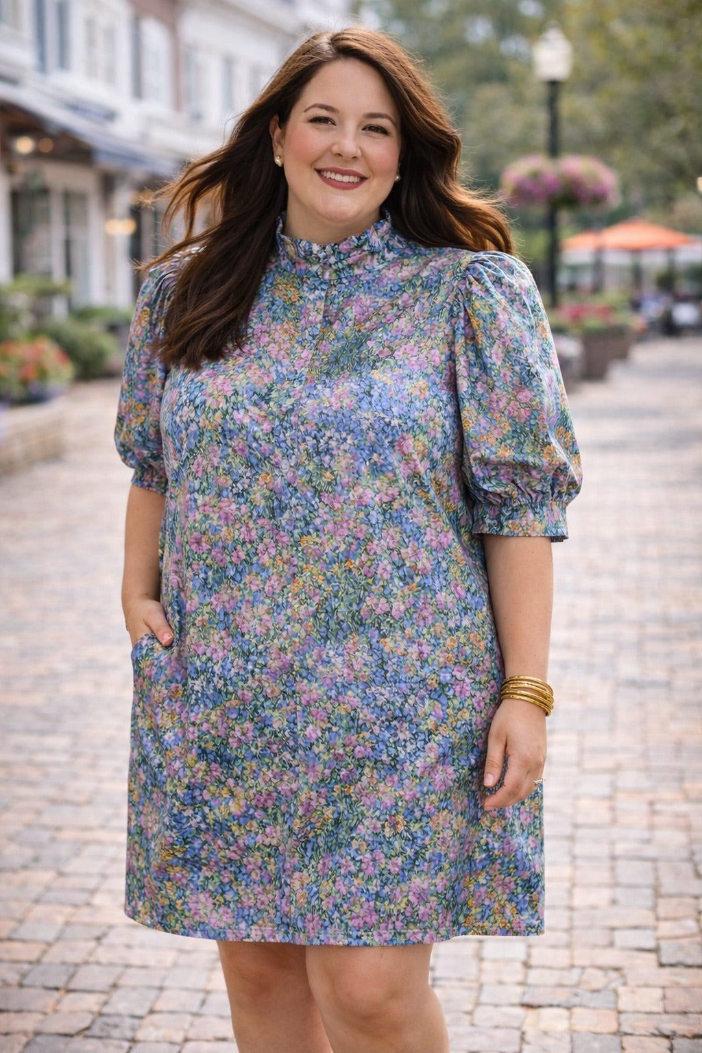 **PLUS ONLY** The Amelia Dress in Blue Monet – Jules & James Boutique