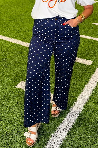 The Samantha Dot Pants in Navy