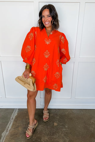 Bloom With Elegance Dress in Orange