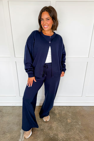 Weekend Reset Drawstring Waist Pants in Navy