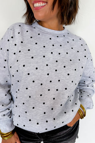 The Everyday Dot Sweatshirt in Heather Grey