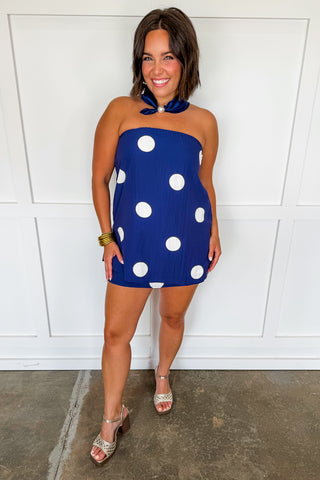 Dots & Game Days Skirt Set in Navy