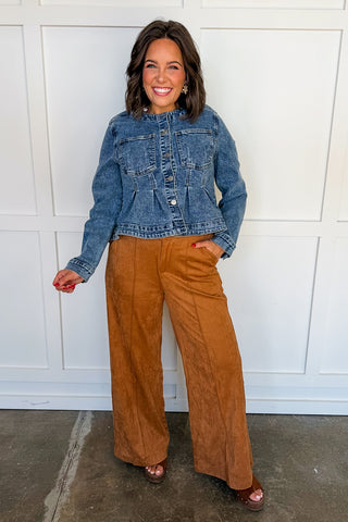 Suede Dreams Wide-leg Trouser Pants
