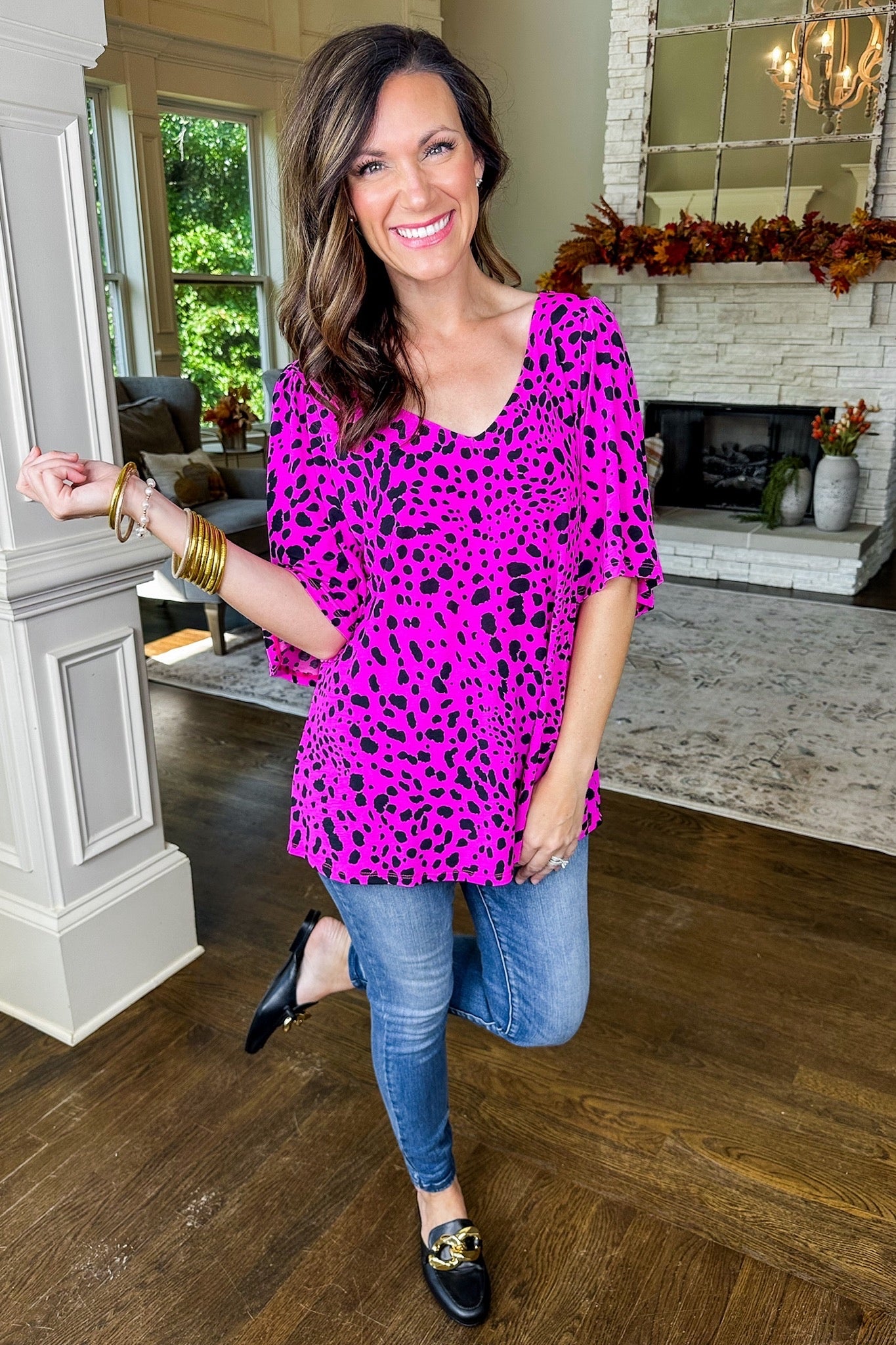 The Cali Top in Pink Leopard