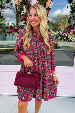 The Audrey Dress in Granada Glen Cocoa by Mary Square