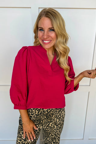 The Tamryn Top in Cranberry/Pink by Mary Square