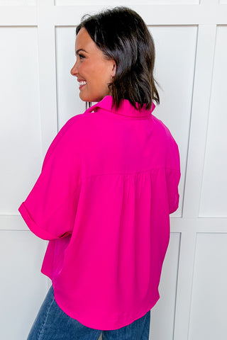Perfect Work Basic Top in Hot Pink