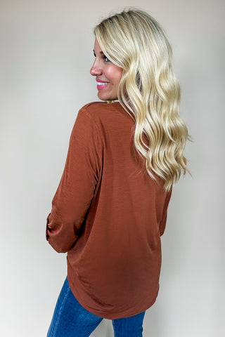 Dear Scarlett Liz Luxe Top in Caramel