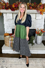 Load image into Gallery viewer, The Brawley Dress in Dalmatian Color Block by Crosby