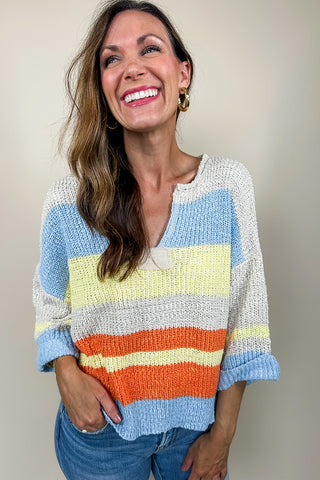 Periwinkle 3/4 Length Sleeve Sweater