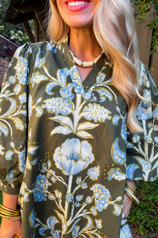 Among The Wildflowers Dress in Olive