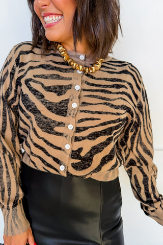 Wild About You Zebra Print Cardigan