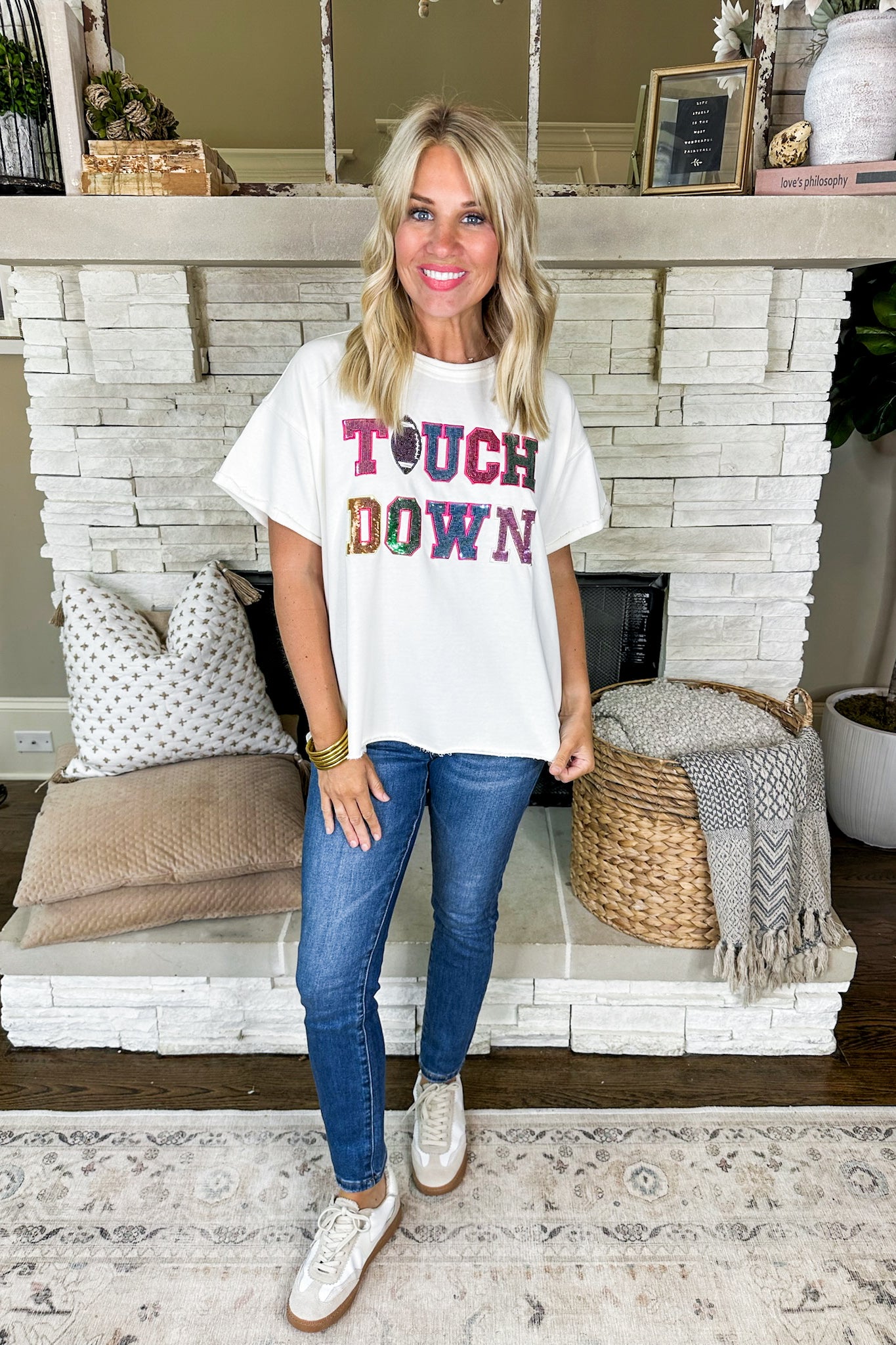 Multi Color Sequin Touch Down Top