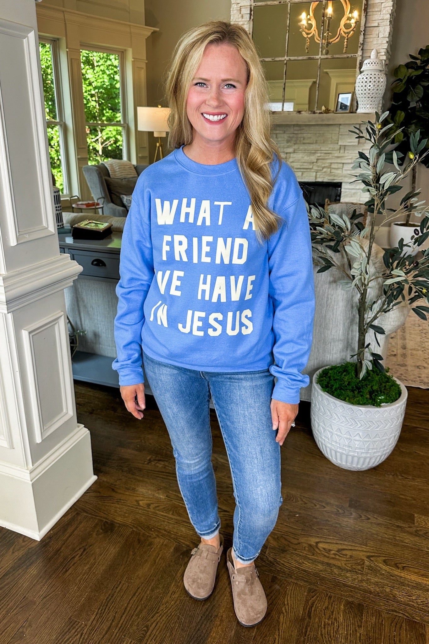 What A Friend We Have in Jesus Baby Blue Sweatshirt