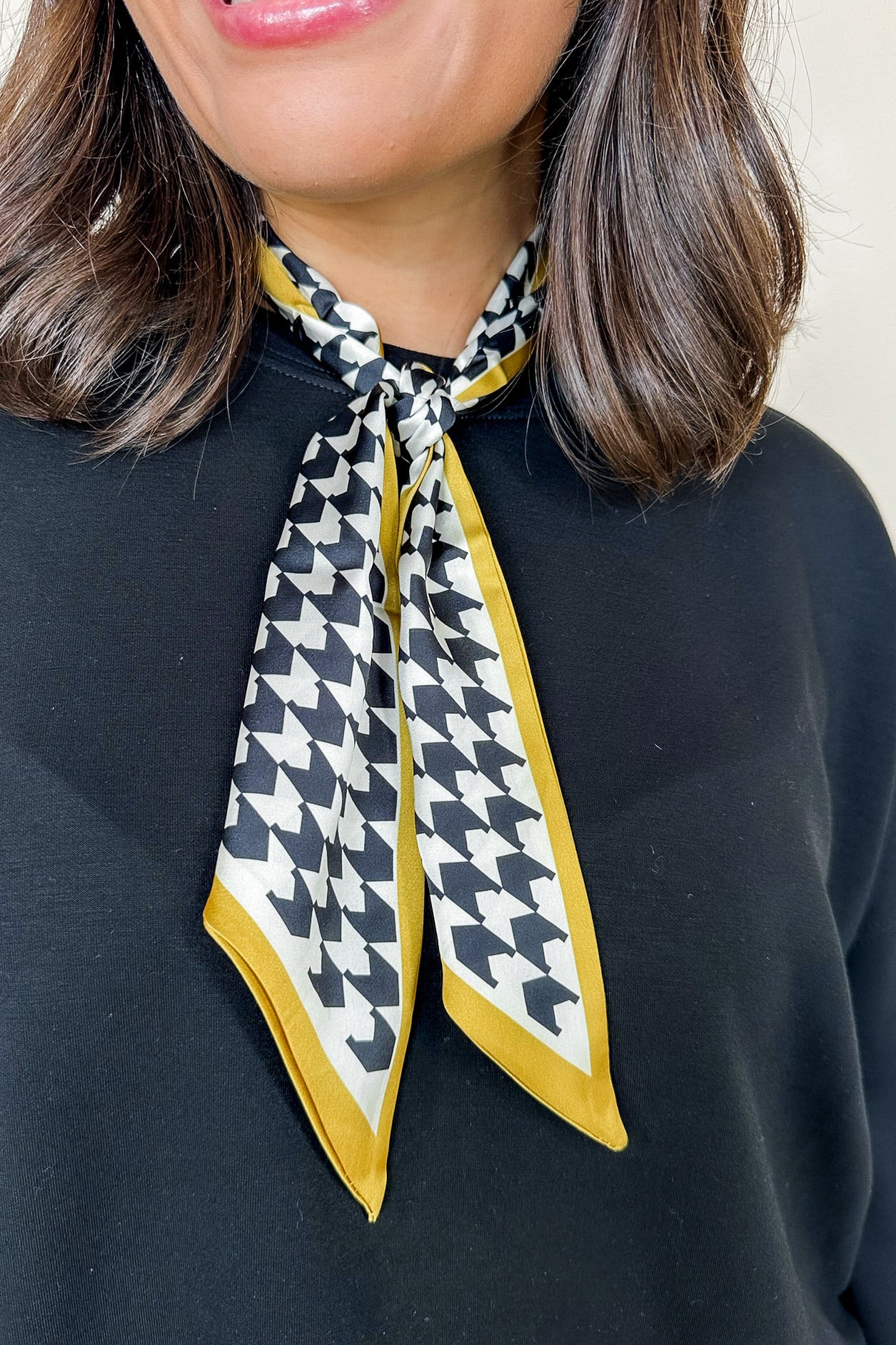 Gold & Black Silk Neck Scarf Jules & James Boutique Gold & Black Silk Neck Scarf Jules & James Boutique