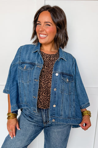Girl's Night Out Leopard Bubble Hem Top