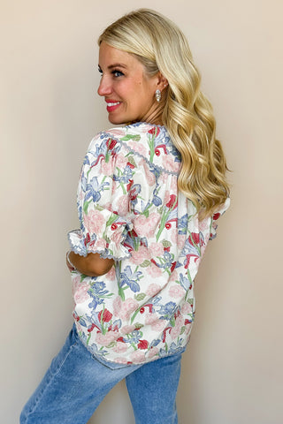 Pretty In Pastels Floral Tie Top