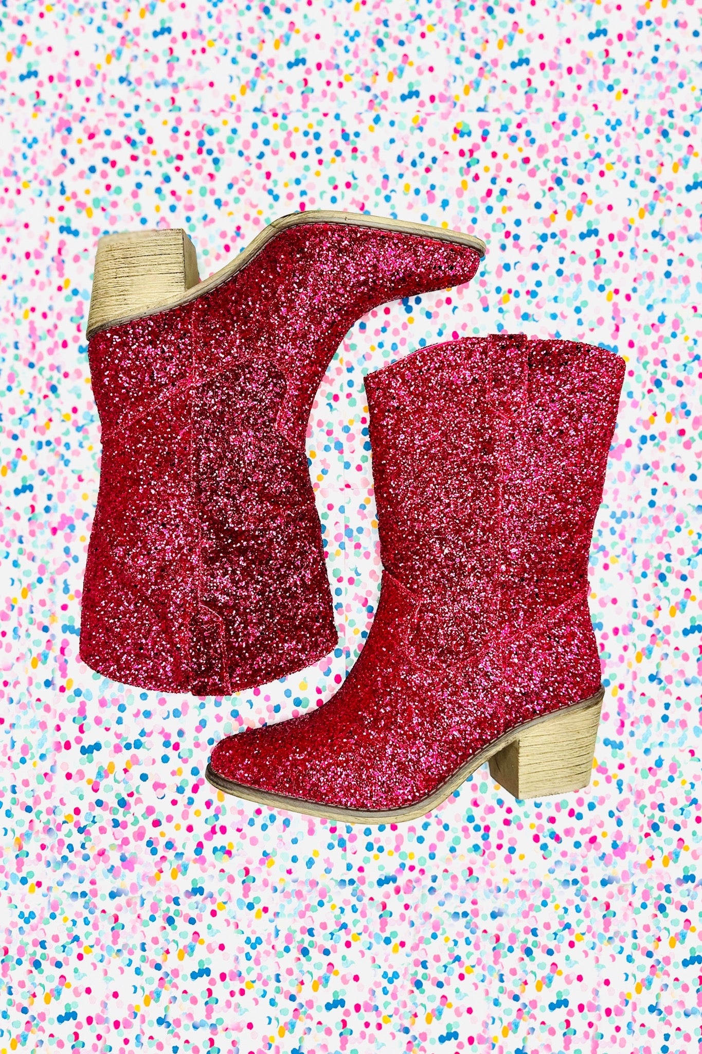 Pink Sparkle Mid Length Western Boot