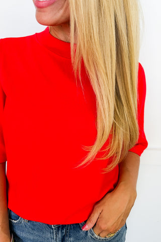 Wear It Everywhere Round Neck Top in Red