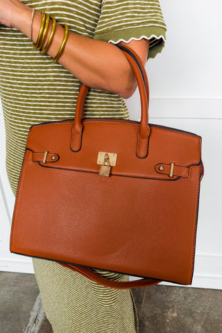 The Audrey Satchel Handbag in Brown