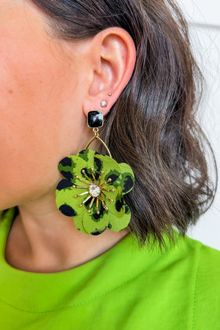 Wild Bloom Earrings in Emerald