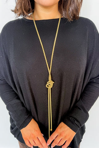 Golden Knot Necklace by Chan Sutt Pearls