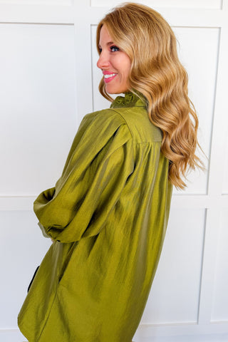 Fall In Line Ruffle Dress in Chartreuse